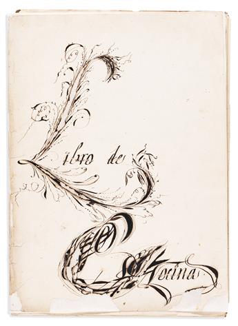 (MEXICAN COOKERY.) Manuscript cookbook titled Libro de cocina.